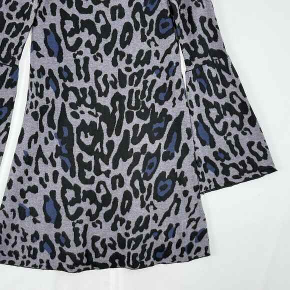 JOHN + JENN Small Leopard print Knit sweater dress Flare Sleeves - Picture 14 of 16
